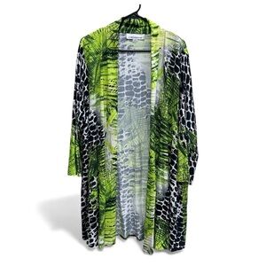 Caroline Rose Abstract Animal Print Kimono / Cardigan / Duster           Size: L